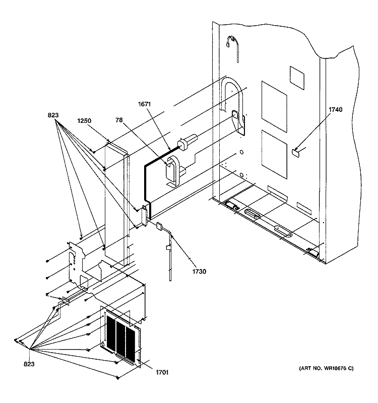 CABINET BACK Diagram and Parts List for GBS22LBMACC  General Electric Refrigerator