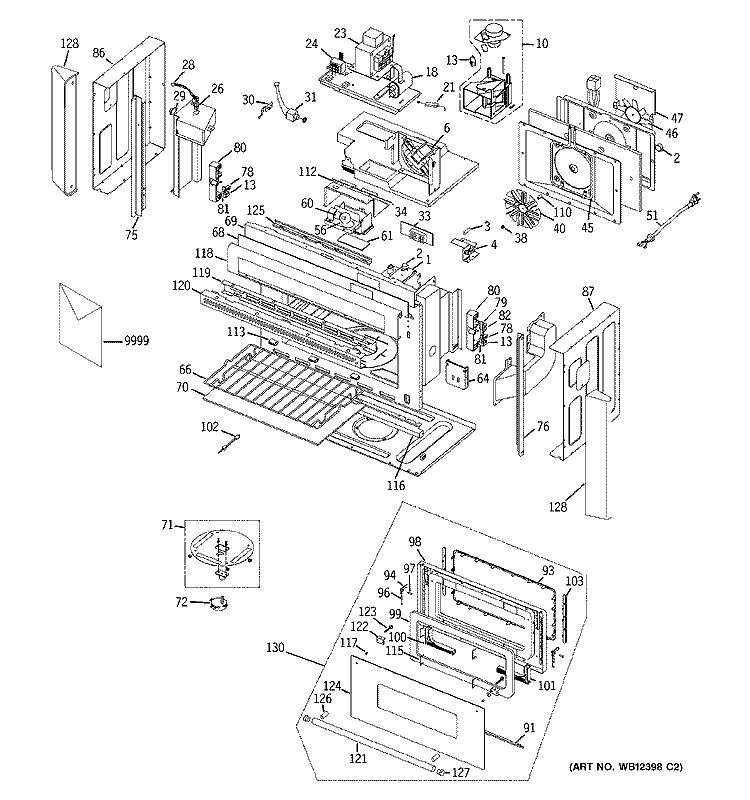 MICROWAVE Diagram and Parts List for ZMC1095SF001  General Electric Microwave