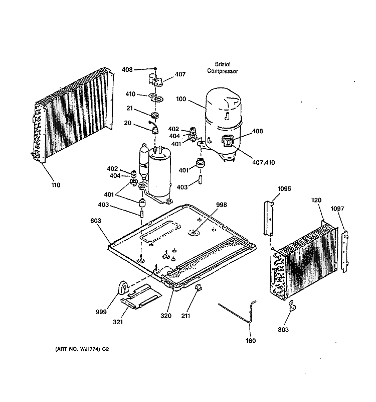 REFRIGERANT ASSEMBLY Diagram and Parts List for AVM18DCS1  General Electric Air Conditioner
