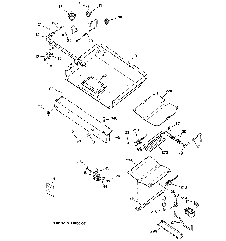 GAS & BURNER PARTS Diagram and Parts List for JGBP35WEA8WW  General Electric Range