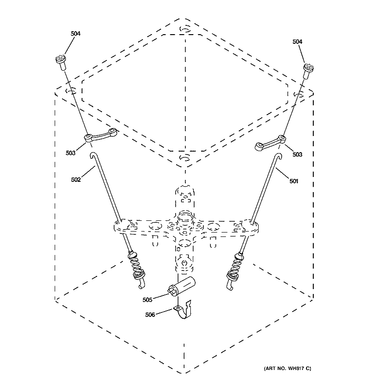 SUSPENSION PARTS Diagram and Parts List for WSKP2060W1WH  General Electric Washer