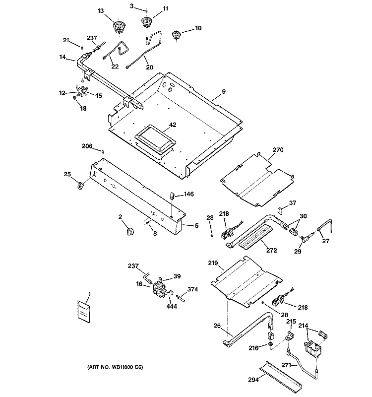 GAS & BURNER PARTS Diagram and Parts List for JGBP30BEA8AD  General Electric Range