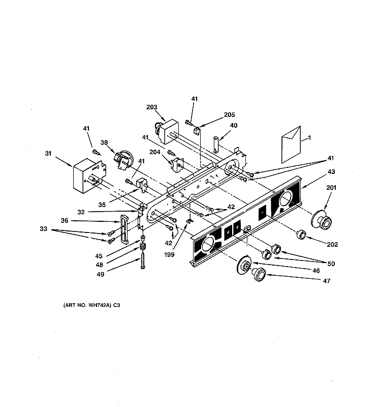 WASHER / DRYER CONTROL PANEL Diagram and Parts List for WSM2420TCAWW  General Electric Washer Dryer Combo