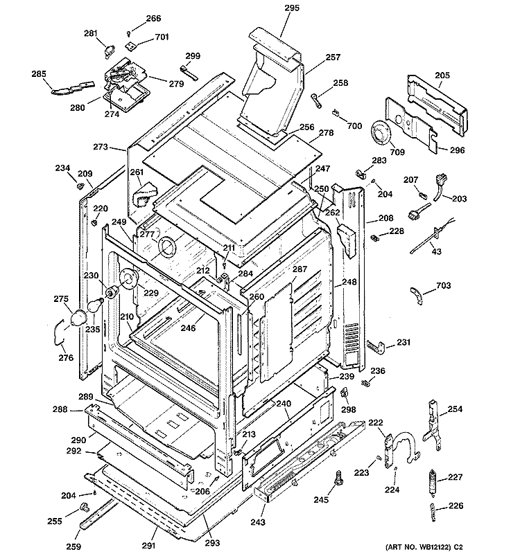 BODY PARTS Diagram and Parts List for RGB845WEC5WW  Hotpoint Range