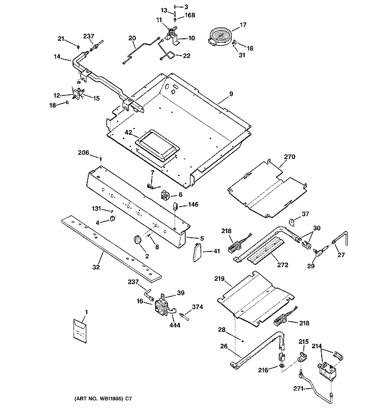 GAS & BURNER PARTS Diagram and Parts List for JGB920SEC4SS  General Electric Range