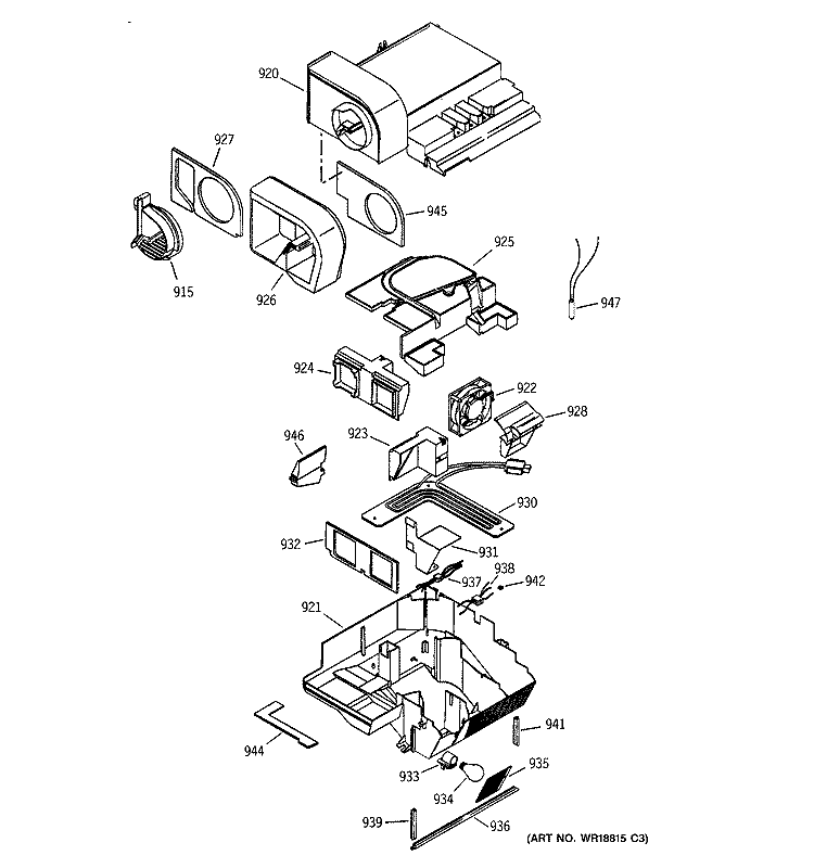 CUSTOM COOL Diagram and Parts List for PSI23SGNAFBS  General Electric Refrigerator