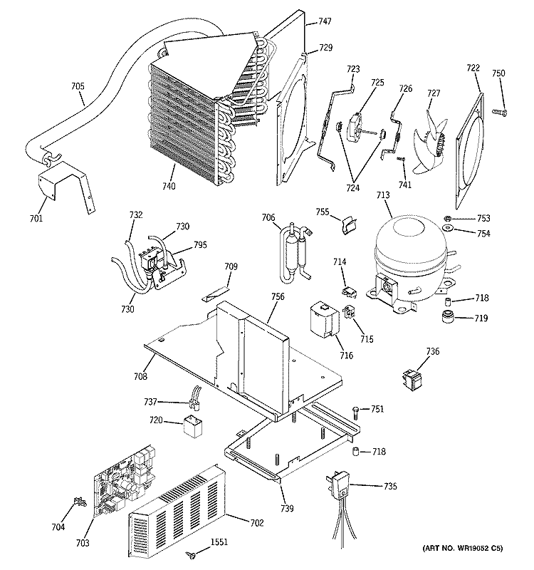 SEALED SYSTEM & MOTHER BOARD Diagram and Parts List for ZISS420DMA  General Electric Refrigerator
