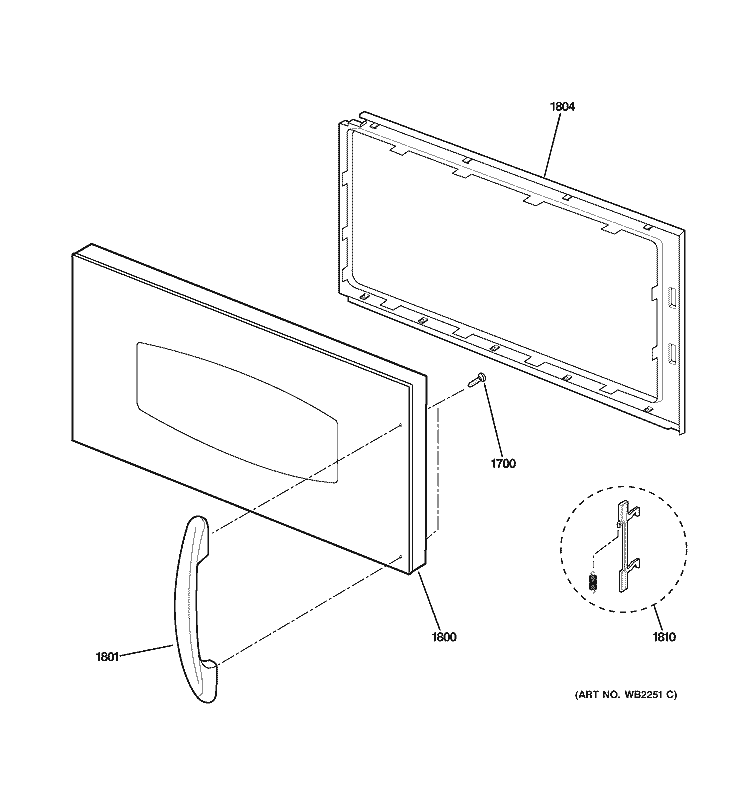 DOOR PARTS Diagram and Parts List for SCA2000FBB01  General Electric Microwave