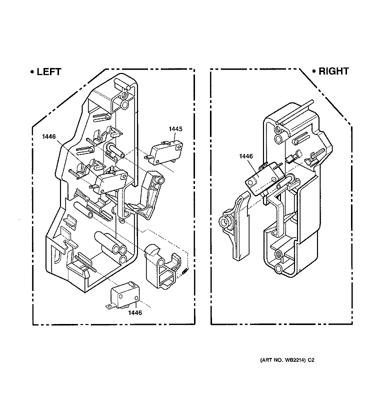 LATCH BOARD PARTS Diagram and Parts List for SCB2001FSS01  General Electric Microwave Oven Combo