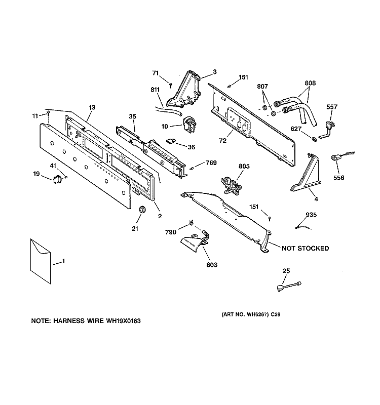 CONTROLS & BACKSPLASH Diagram and Parts List for WHDSE820C9WW  General Electric Washer
