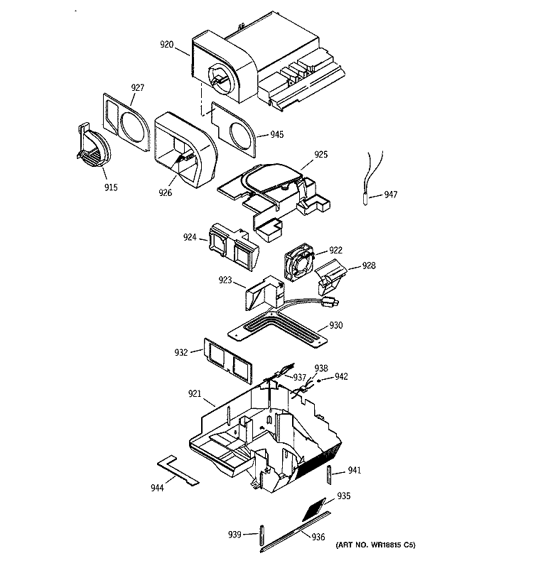 CUSTOM COOL Diagram and Parts List for PCP23SHMFFBS  General Electric Refrigerator