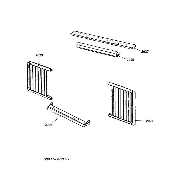 MOUNTING PARTS & FRAME Diagram and Parts List for AJCS06LZAM1  General Electric Air Conditioner