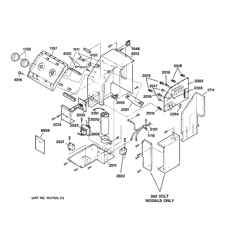 CONTROL ASSEMBLY Diagram and Parts List for AZ22E12D2CM2  General Electric Air Conditioner