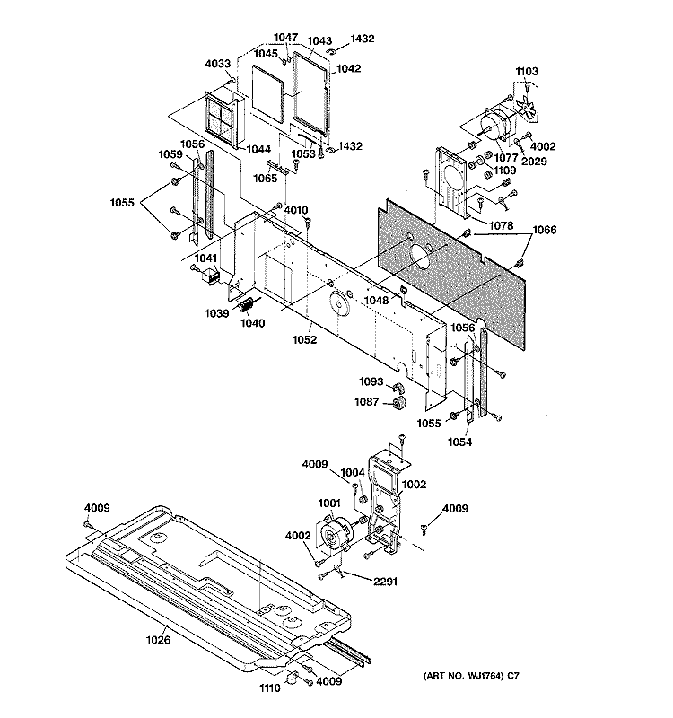 CHASSIS ASSEMBLY Diagram and Parts List for AZ22E12D2CM2  General Electric Air Conditioner