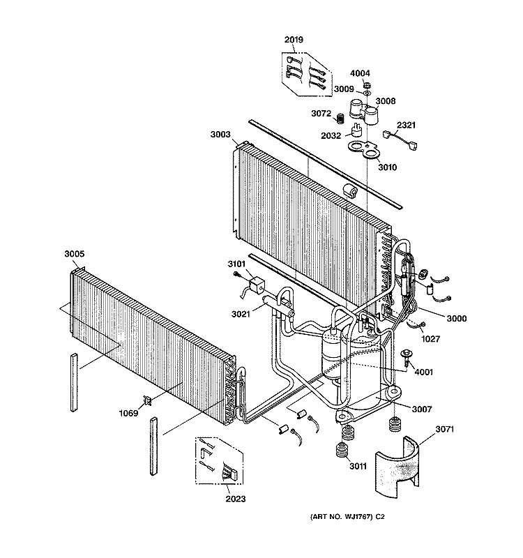REFRIGERANT ASSEMBLY Diagram and Parts List for AZ32H12D2CM2  General Electric Air Conditioner