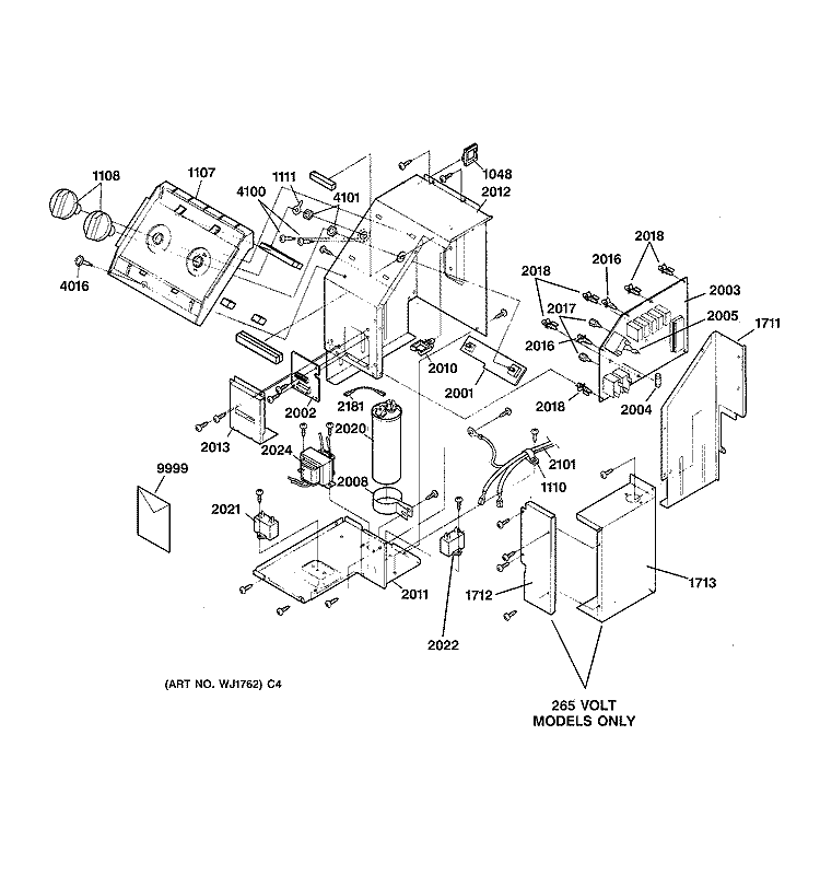 CONTROL ASSEMBLY Diagram and Parts List for AZ32H12D2DM1  General Electric Air Conditioner