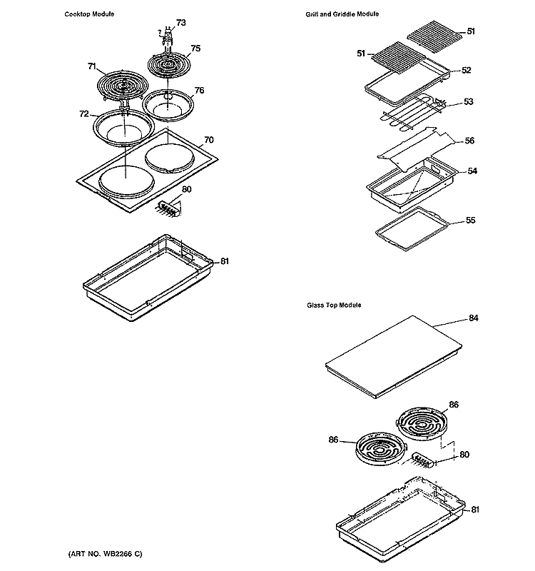 ACCESSORIES Diagram and Parts List for JSP69WVWW  General Electric Range