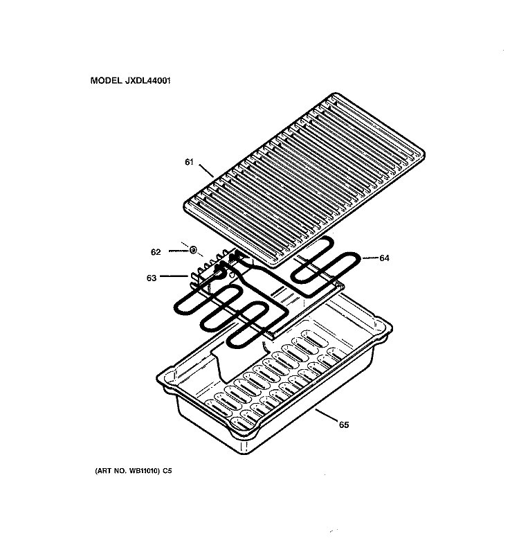 COOKTOP Diagram and Parts List for JXDL44001  General Electric Cooktop