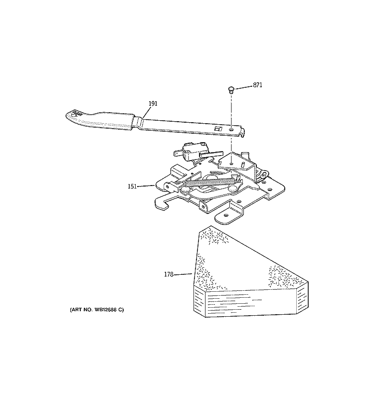 DOOR LOCK Diagram and Parts List for JB700CD2CC  General Electric Range