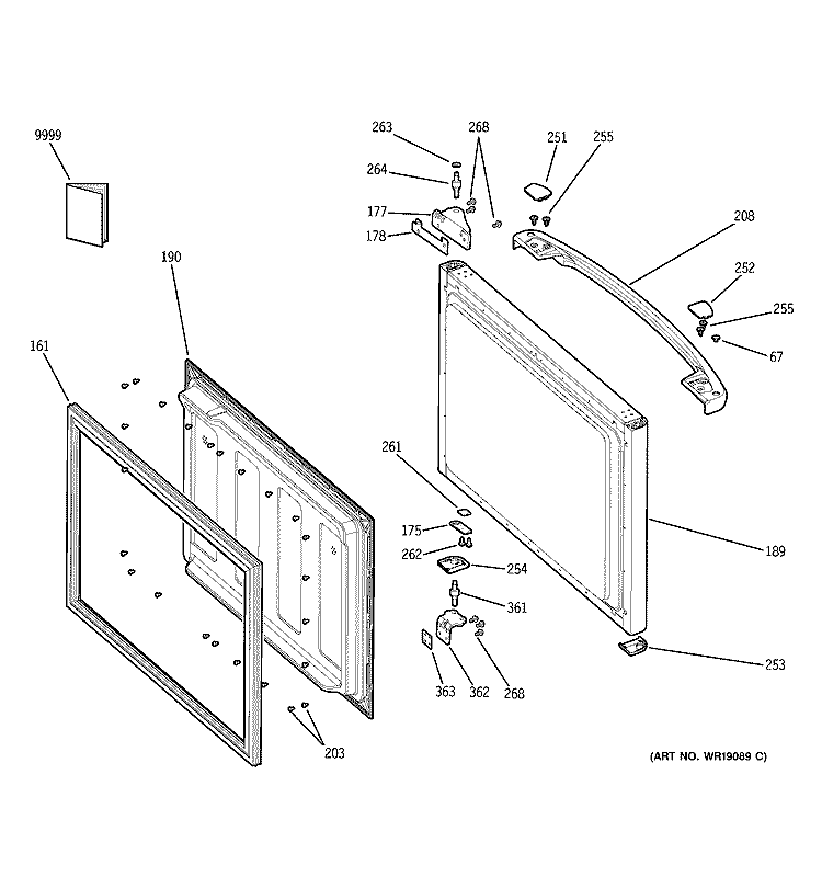 FREEZER DOOR Diagram and Parts List for GBS18KBMCWW  General Electric Refrigerator