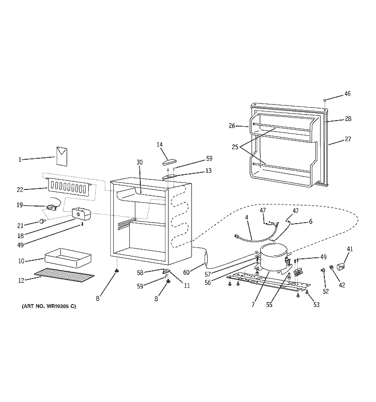 REFRIGERATOR PARTS Diagram and Parts List for GMR02CANBWW  General Electric Refrigerator