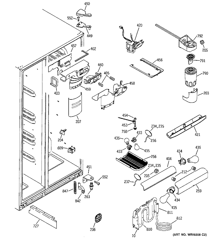 FRESH FOOD SECTION Diagram and Parts List for GSS27RGPACC  General Electric Refrigerator