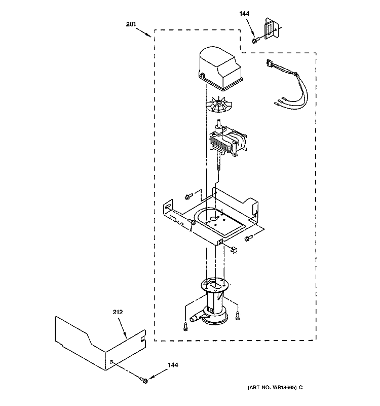PUMP PARTS Diagram and Parts List for ZDI15CGBB  General Electric Ice Maker