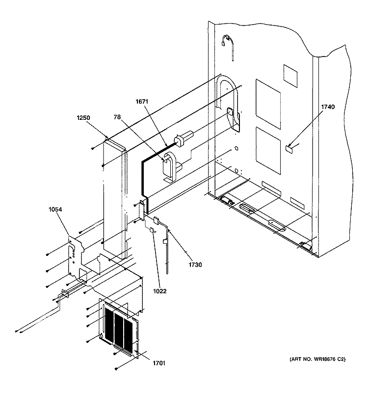 CABINET BACK Diagram and Parts List for PDS21SBMABS  General Electric Refrigerator