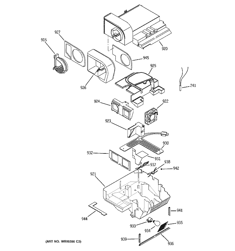 CUSTOM COOL Diagram and Parts List for PSS26NHPACC  General Electric Refrigerator