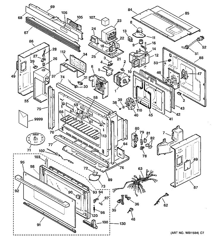 MICROWAVE Diagram and Parts List for ZMC1090WV002  General Electric Microwave