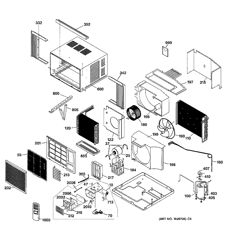 ROOM AIR CONDITIONER Diagram and Parts List for ASM24DAD1  General Electric Air Conditioner