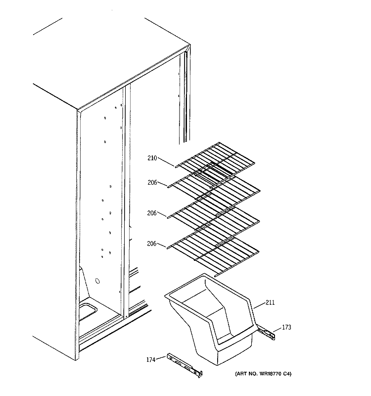 FREEZER SHELVES Diagram and Parts List for HSS22DDMCWH  Hotpoint Refrigerator