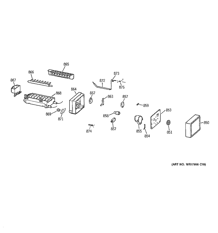 ICE MAKER Diagram and Parts List for HTS18JCPARWW  Hotpoint Refrigerator