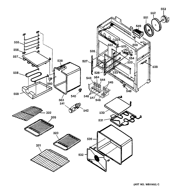 UNIT PARTS Diagram and Parts List for ZDP48N6RDSS  General Electric Range