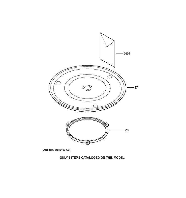MICROWAVE Diagram and Parts List for JES1146BF002  General Electric Microwave
