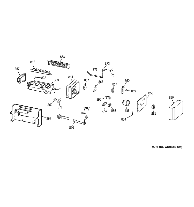 ICE MAKER Diagram and Parts List for MSK28DHDAWW  General Electric Refrigerator