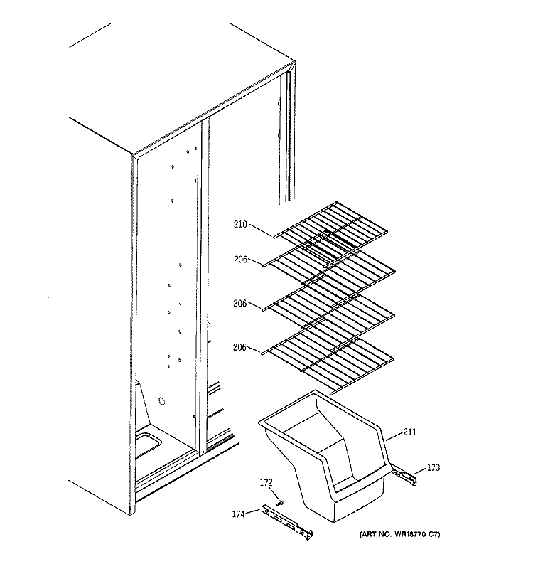 FREEZER SHELVES Diagram and Parts List for HSS22IFPACC  Hotpoint Refrigerator