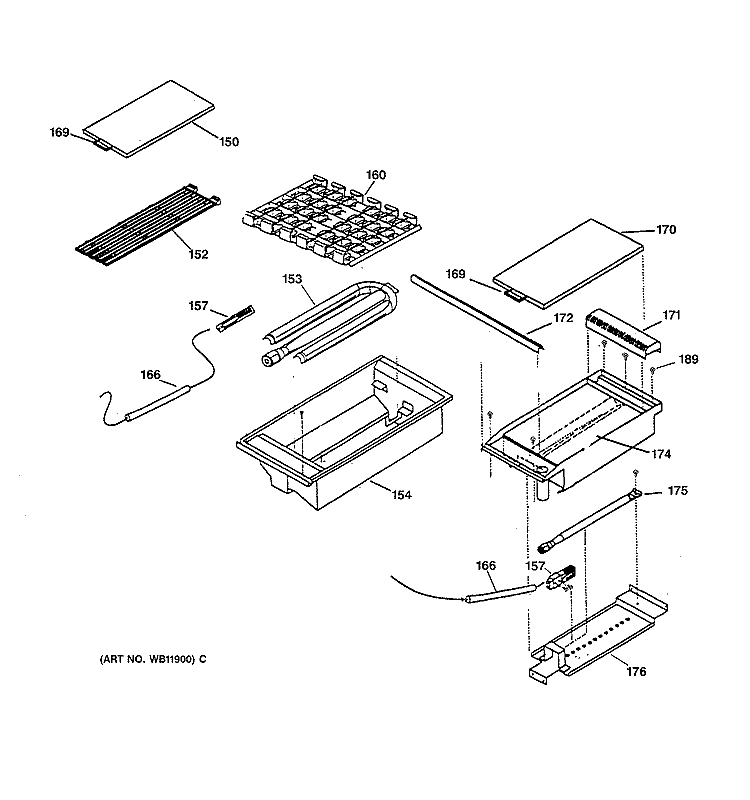 GRILL & GRIDDLE Diagram and Parts List for ZGU48L4GD2SS  General Electric Cooktop