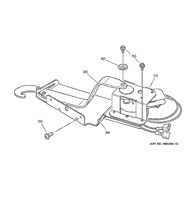 DOOR LOCK Diagram and Parts List for JGRP17WEW6WW  General Electric Range