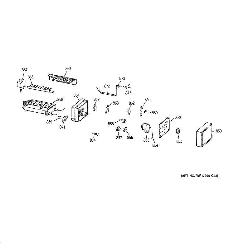 ICE MAKER Diagram and Parts List for GTS15BCMERCC  General Electric Refrigerator