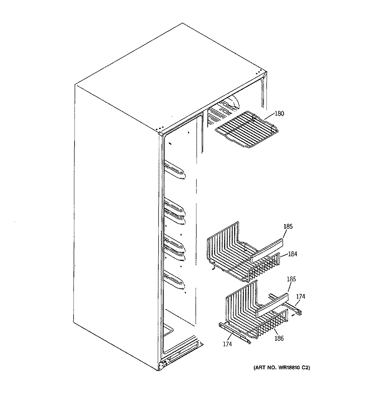FREEZER SHELVES Diagram and Parts List for ESS25LGPACC  General Electric Refrigerator