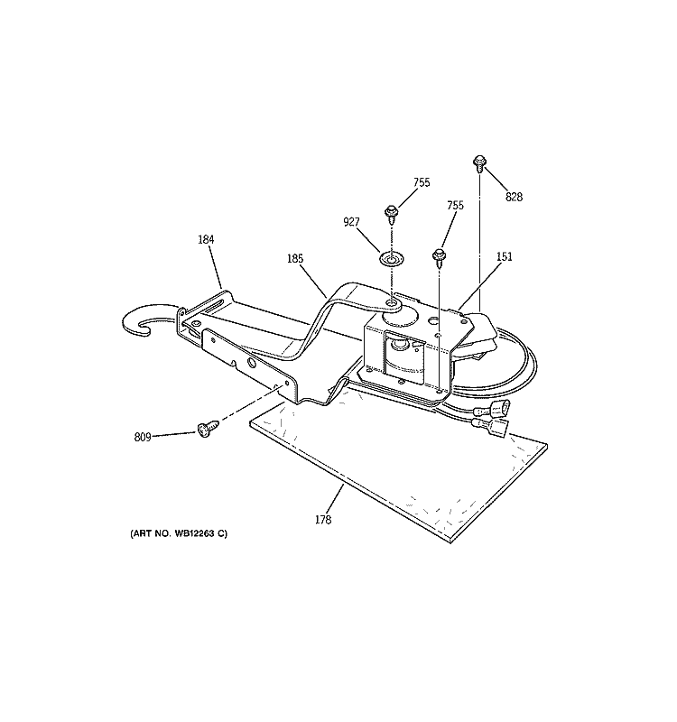 DOOR LOCK Diagram and Parts List for JSP26BD3WH  General Electric Range