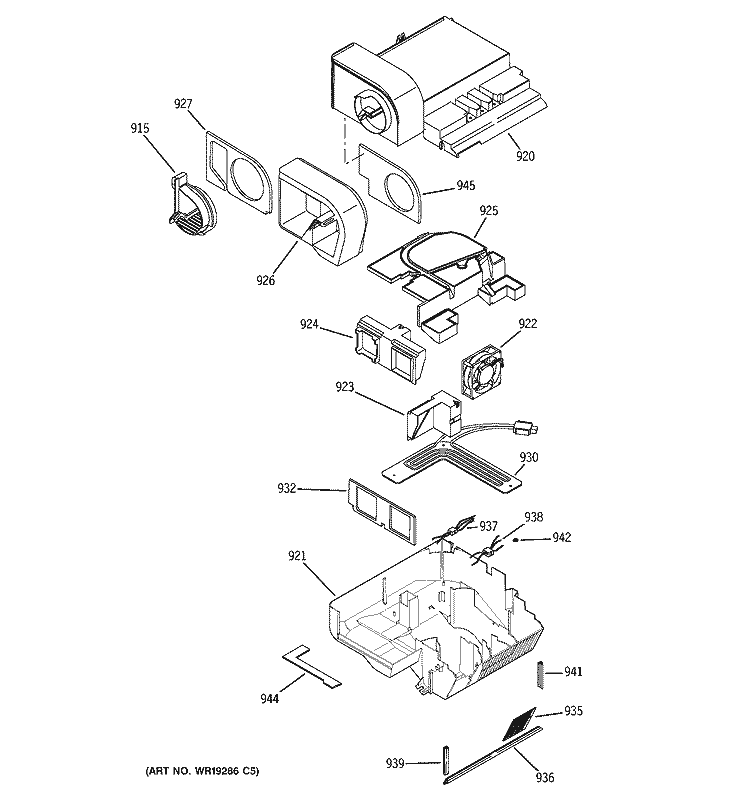 CUSTOM COOL Diagram and Parts List for PSG25NGMHCBB  General Electric Refrigerator