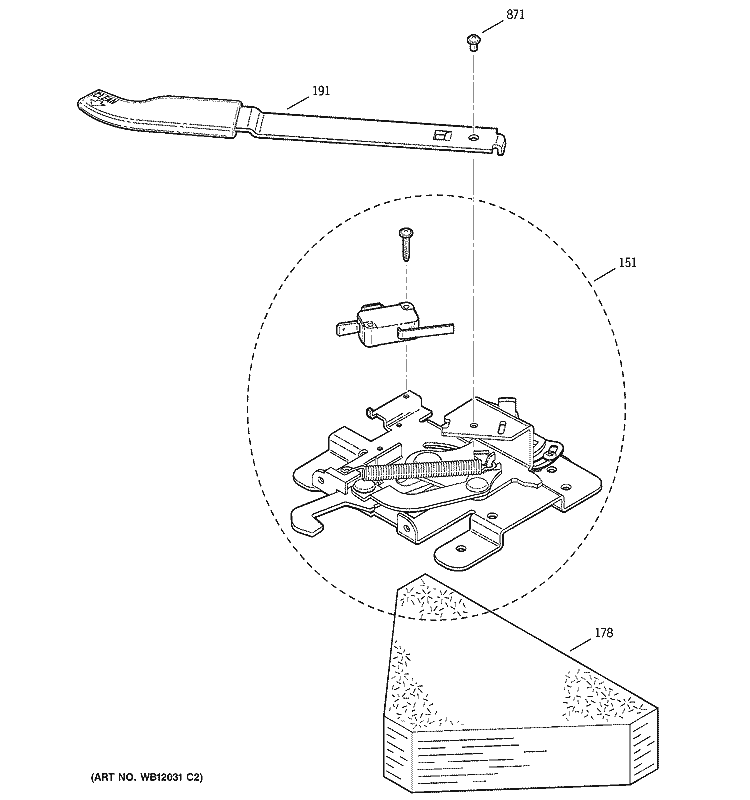 DOOR LOCK Diagram and Parts List for JBP80SF1SS  General Electric Range
