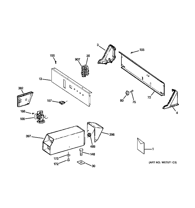 CONTROL PANEL & COIN BOX ASSEMBLY Diagram and Parts List for DCCB330ED0KC  General Electric Dryer