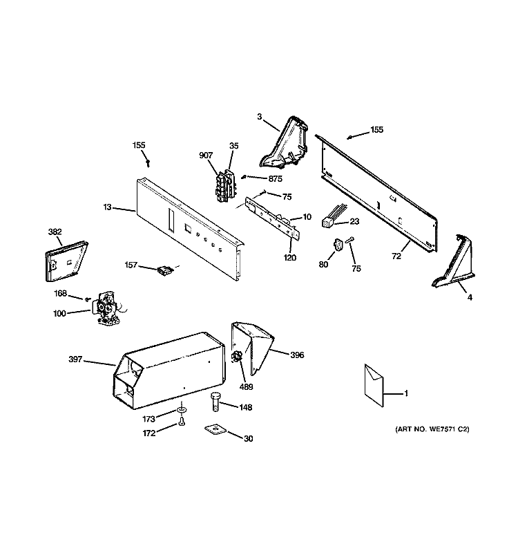 CONTROL PANEL & COIN BOX ASSEMBLY Diagram and Parts List for DCCD330GD0KC  General Electric Dryer