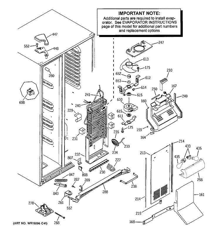 FREEZER SECTION Diagram and Parts List for PSG25NGMHFBB  General Electric Refrigerator