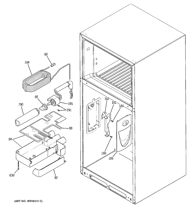 WATER FILTRATION & DISPENSER Diagram and Parts List for GTS18KHPARWW  General Electric Refrigerator