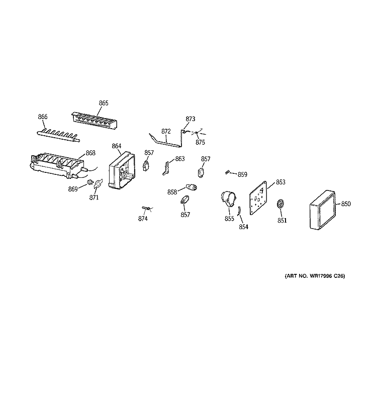 ICE MAKER Diagram and Parts List for GTS18KHPARWW  General Electric Refrigerator