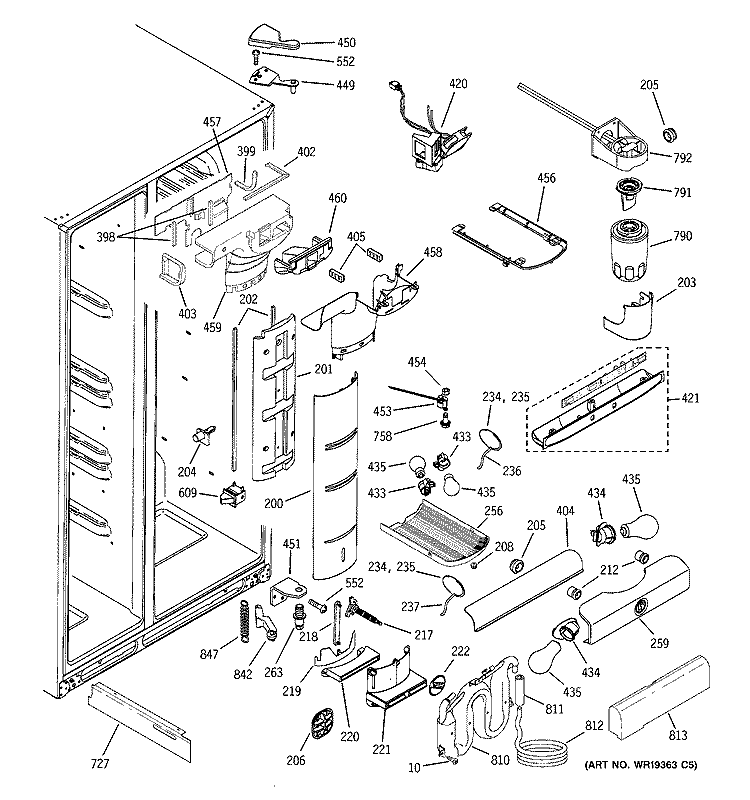 FRESH FOOD SECTION Diagram and Parts List for HSK29MGMHCCC  Hotpoint Refrigerator